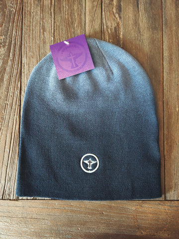 Gorro Azul Marino y Claro   Beanie Navy Dip Dye